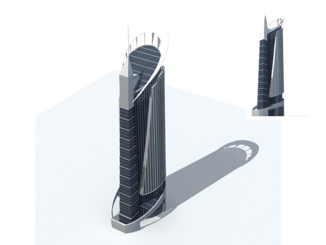 city office building construction avant-garde design hotel - 307 3D मॉडल .c4d .max .obj .3ds .fbx .stl .blend 