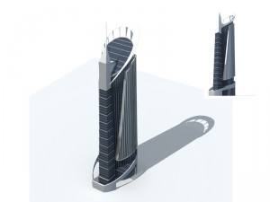 city office building construction avant-garde design hotel - 307 Modèle 3D