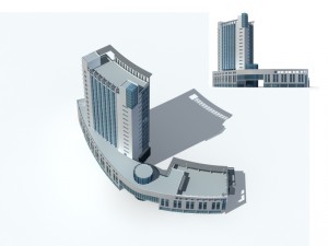 city office building construction avant-garde design hotel - 309 3D Model