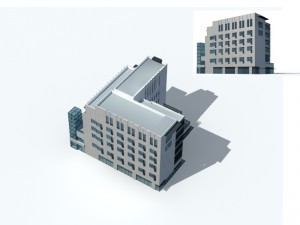 city office building construction avant-garde design hotel - 310 3D Model