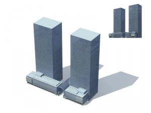 city office building construction avant-garde design hotel - 314 3D Model