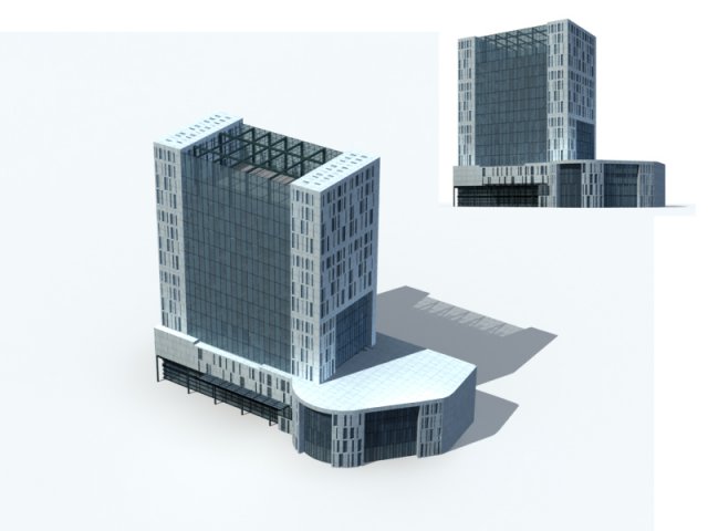 city office building construction avant-garde design hotel - 315 Model 3D .c4d .max .obj .3ds .fbx .stl .blend 