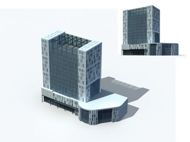 city office building construction avant-garde design hotel - 315 3D Model .c4d .max .obj .3ds .fbx .stl .blend 
