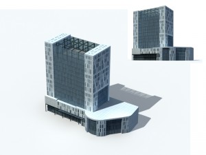 city office building construction avant-garde design hotel - 315 3D Model