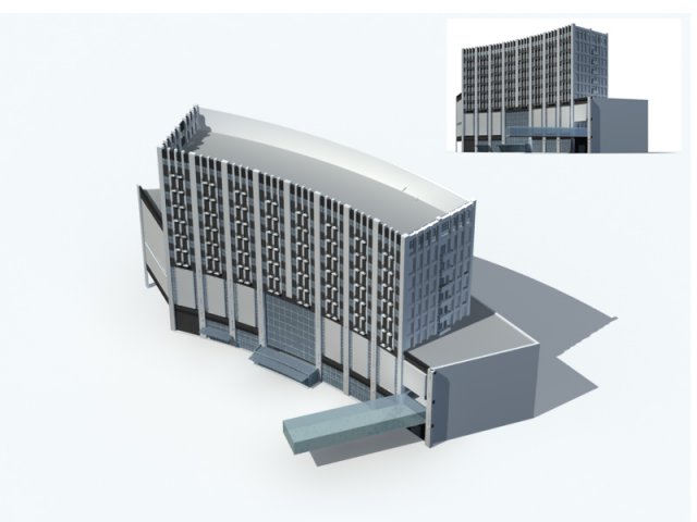 city office building construction avant-garde design hotel - 316 3D Модель .c4d .max .obj .3ds .fbx .stl .blend 