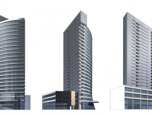 edificio de oficinas de la ciudad construcci&oacute;n hotel de dise&ntilde;o vanguardista - 317 Modelo 3D