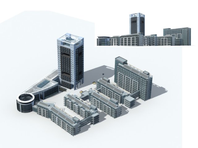city office building construction avant-garde design hotel - 319 3Dモデル .c4d .max .obj .3ds .fbx .stl .blend 