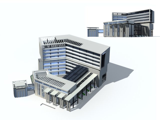 city office building construction avant-garde design hotel - 320 Model 3D .c4d .max .obj .3ds .fbx .stl .blend 