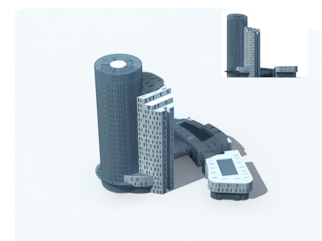 city office building construction avant-garde design hotel - 321 Modelo 3D .c4d .max .obj .3ds .fbx .stl .blend
