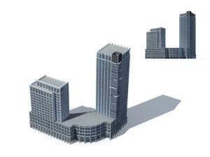 city office building construction avant-garde design hotel - 324 3Dモデル