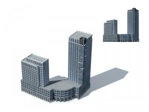city office building construction avant-garde design hotel - 324 3D Model