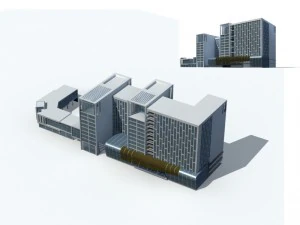 Stadtb&uuml;rogeb&auml;udebau Avantgarde-Designhotel - 325 3D Modell
