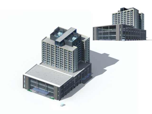 city office building construction avant-garde design hotel - 326 Modelo 3D .c4d .max .obj .3ds .fbx .stl .blend
