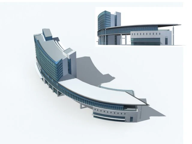 city office building construction avant-garde design hotel - 327 3D Model .c4d .max .obj .3ds .fbx .stl .blend 