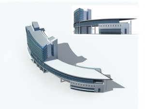city office building construction avant-garde design hotel - 327 3Dモデル