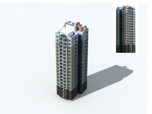 city office building construction avant-garde design hotel - 331 3D Model