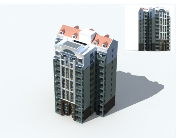 city office building construction avant-garde design hotel - 334 3D Модель .c4d .max .obj .3ds .fbx .stl .blend 