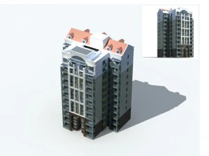 city office building construction avant-garde design hotel - 334 3D Model