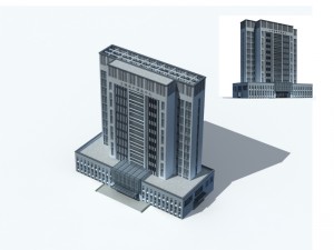 city office building construction avant-garde design hotel - 342 3D-Modell