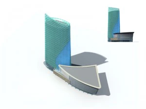 costruzione di edifici per uffici cittadini hotel di design all'avanguardia - 343 Modello 3D