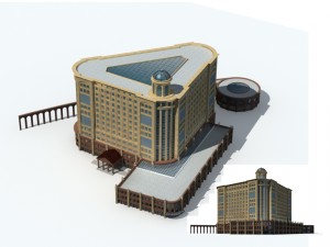 city office building construction avant-garde design hotel - 344 3D 模型