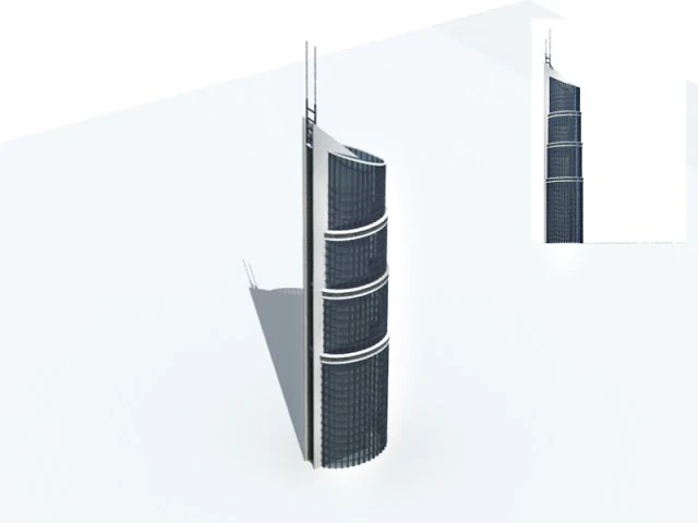 city office building construction avant-garde design hotel - 347 3D Model .c4d .max .obj .3ds .fbx .stl .blend