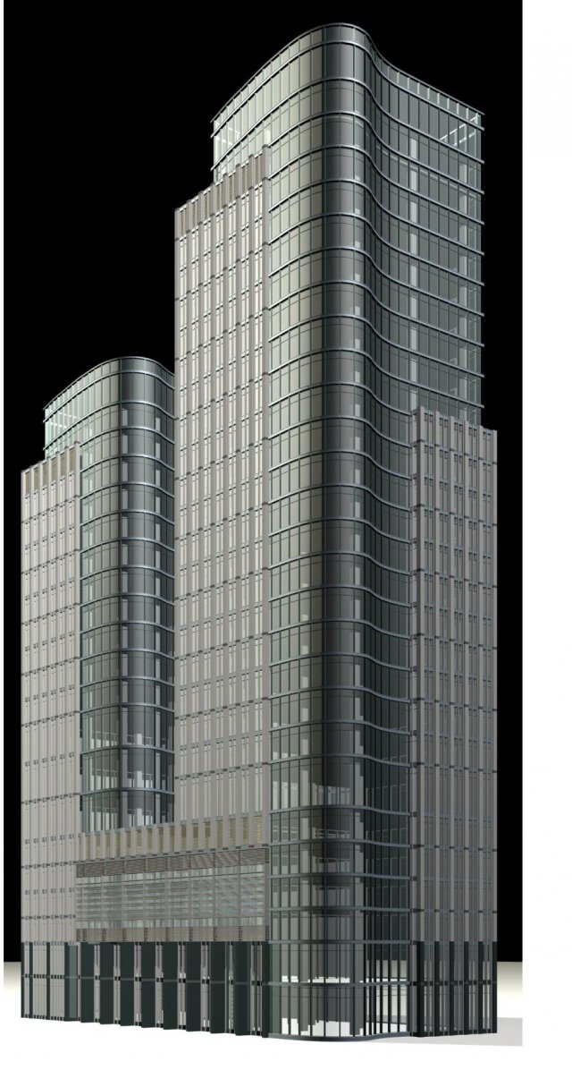 city office building construction avant-garde design hotel - 351 3Dモデル .c4d .max .obj .3ds .fbx .stl .blend 