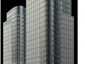 city office building construction avant-garde design hotel - 351 3D Модель