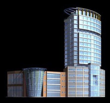 city office building construction avant-garde design hotel - 352 3D 모델 .c4d .max .obj .3ds .fbx .stl .blend 
