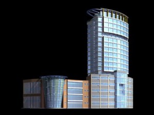 city office building construction avant-garde design hotel - 352 3D-Modell
