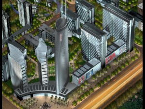 city office building construction avant-garde design hotel - 353 3D-Modell