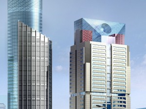 city office building construction avant-garde design hotel - 359 3D Model
