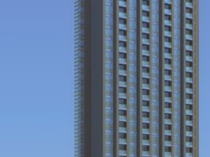 city office building construction avant-garde design hotel - 362 3D Model