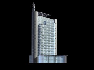 city office building construction avant-garde design hotel - 365 3D Model