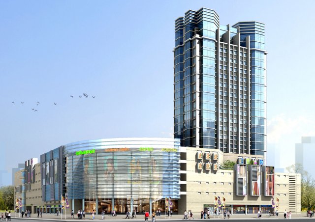 city office building construction avant-garde design hotel - 367 3D Модель .c4d .max .obj .3ds .fbx .stl .blend 