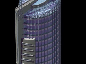 city office building construction avant-garde design hotel - 370 3D Модель