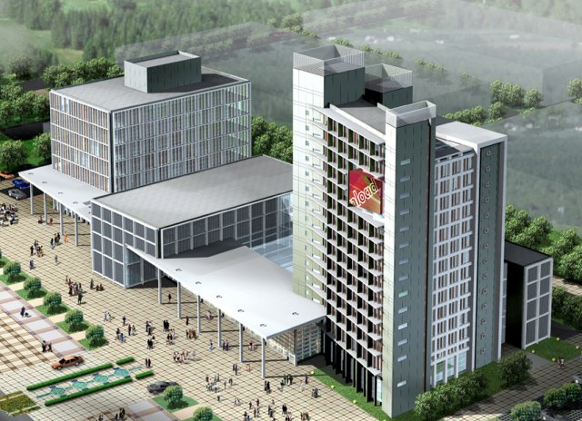 city office building construction avant-garde design hotel - 371 3D मॉडल .c4d .max .obj .3ds .fbx .stl .blend 