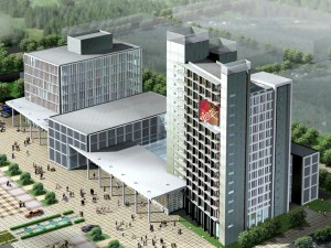 city office building construction avant-garde design hotel - 371 3D Model