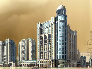 city office building construction avant-garde design hotel - 372 Modèle 3D