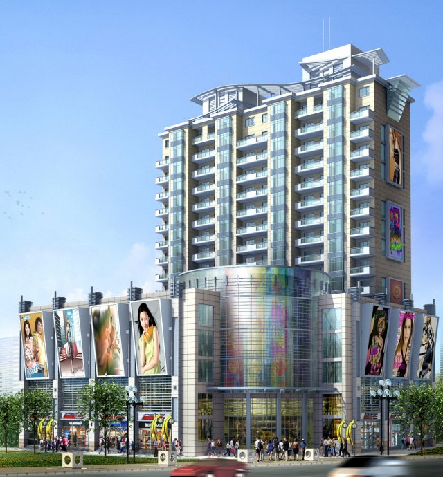 city office building construction avant-garde design hotel - 373 3D 모델 .c4d .max .obj .3ds .fbx .stl .blend 