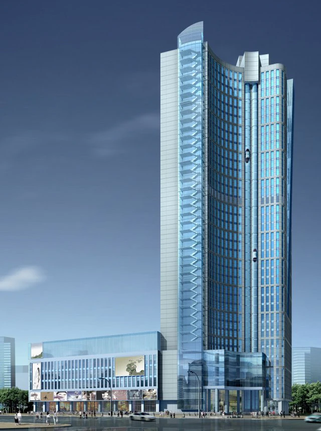 city office building construction avant-garde design hotel - 374 3D Model .c4d .max .obj .3ds .fbx .stl .blend 