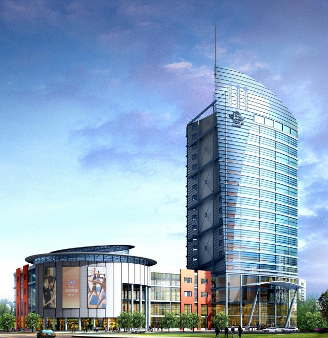 city office building construction avant-garde design hotel - 375 Modelo 3D .c4d .max .obj .3ds .fbx .stl .blend 