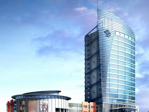 city office building construction avant-garde design hotel - 375 Modelo 3D