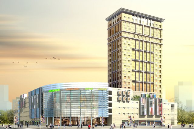 city office building construction avant-garde design hotel - 376 3D 模型 .c4d .max .obj .3ds .fbx .stl .blend 