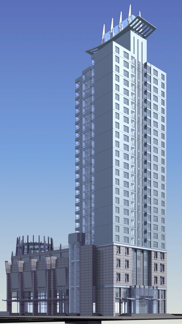 city office building construction avant-garde design hotel - 377 Modello 3D .c4d .max .obj .3ds .fbx .stl .blend 