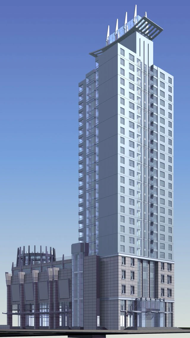city office building construction avant-garde design hotel - 377 3D Model .c4d .max .obj .3ds .fbx .stl .blend 