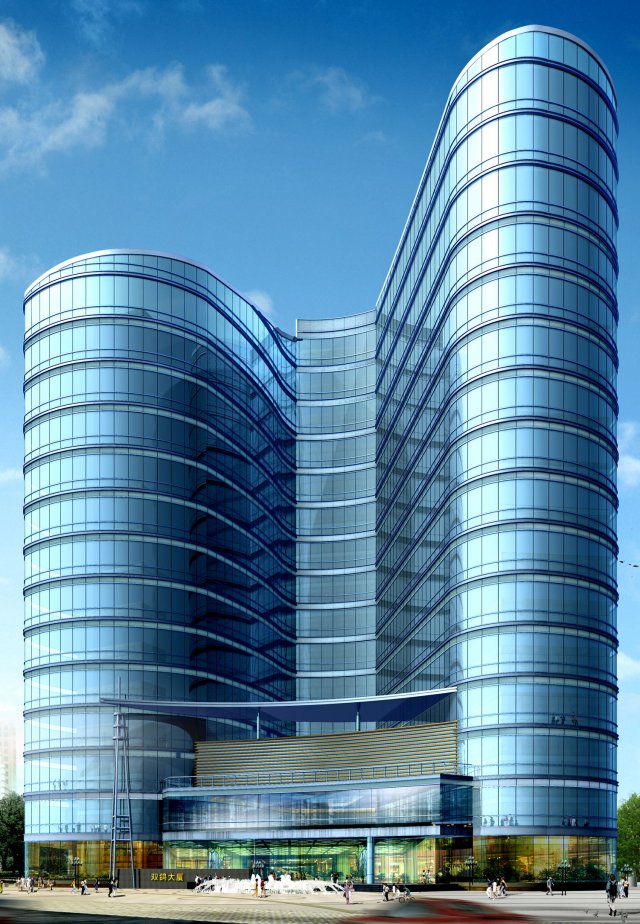 city office building construction avant-garde design hotel - 378 3D 模型 .c4d .max .obj .3ds .fbx .stl .blend 