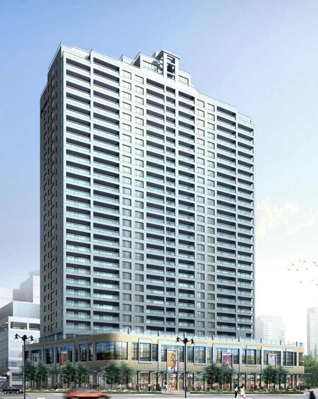 city office building construction avant-garde design hotel - 379 3D-Modell .c4d .max .obj .3ds .fbx .stl .blend 