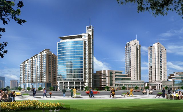 city office building construction avant-garde design hotel - 380 Modèle 3D .c4d .max .obj .3ds .fbx .stl .blend 