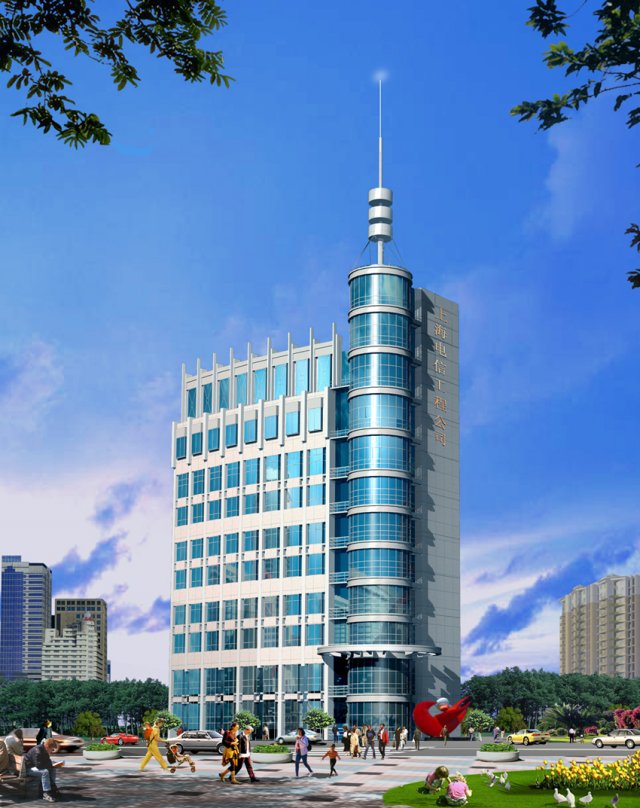 city office building construction avant-garde design hotel - 382 Model 3D .c4d .max .obj .3ds .fbx .stl .blend 